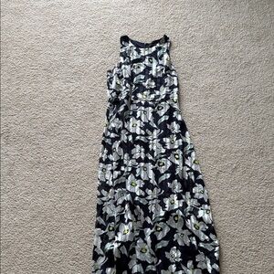 Banana Republic Black and White Floral Maxi Dress